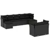vidaXL Salon de jardin 10 pcs avec coussins noir résine tressée