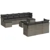 vidaXL Salon de jardin 11 pcs avec coussins gris résine tressée
