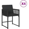 vidaXL Chaises de jardin lot de 4 avec coussins noir résine tressée
