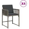 vidaXL Chaises de jardin avec coussins lot de 4 gris résine tressée