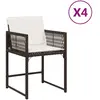 vidaXL Chaises de jardin avec coussins lot de 4 marron résine tressée