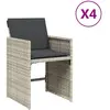 vidaXL Chaises de jardin avec coussins 4 pcs gris clair résine tressée