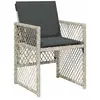 vidaXL Chaises de jardin avec coussins lot de 4 gris clair poly rotin