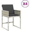 vidaXL Chaises de jardin avec coussins 4 pcs gris clair résine tressée