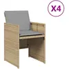 vidaXL Chaises de jardin avec coussins lot de 4 mélange beige