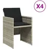 vidaXL Chaises de jardin avec coussins 4 pcs gris clair résine tressée