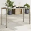 vidaXL Table de jardin dessus en verre gris 115x54x74cm résine tressée
