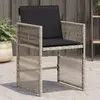 vidaXL Chaises de jardin avec coussins lot de 4 gris clair poly rotin