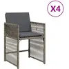 vidaXL Chaises de jardin avec coussins lot de 4 gris résine tressée