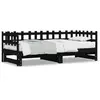 vidaXL Lit coulissant Noir 2x(80x200) cm Bois de pin massif