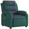 vidaXL Fauteuil de massage inclinable Vert foncé Tissu