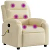 vidaXL Fauteuil de massage inclinable Crème Tissu