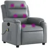 vidaXL Fauteuil de massage inclinable Gris Similicuir