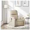 vidaXL Fauteuil inclinable de massage crème tissu microfibre