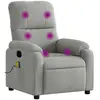 vidaXL Fauteuil inclinable de massage gris clair tissu microfibre