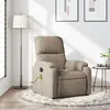 vidaXL Fauteuil inclinable de massage taupe tissu microfibre