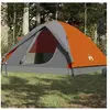 vidaXL Vidaxl Tente De Camping À Dôme 3 Personnes Gris Et Orange Imperméable