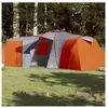 vidaXL Tente familiale à dôme 12 personnes gris et orange imperméable