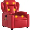 vidaXL Fauteuil de massage inclinable rouge similicuir