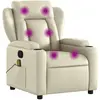 vidaXL Fauteuil inclinable de massage Crème Similicuir
