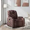 vidaXL Fauteuil de massage inclinable Marron foncé Tissu