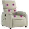 vidaXL Fauteuil inclinable de massage Crème Similicuir