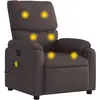 vidaXL Fauteuil de massage inclinable Marron foncé Tissu