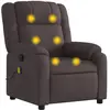 vidaXL Fauteuil de massage inclinable Marron foncé Tissu