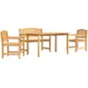 vidaXL Ensemble à manger de jardin 4 pcs Bois de teck massif
