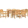 vidaXL Ensemble à manger de jardin 7 pcs Bois de teck solide