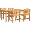 vidaXL Ensemble à manger de jardin 5pcs Bois de teck massif