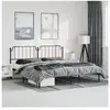 vidaXL Cadre de lit métal avec tête de lit noir 183x213 cm