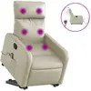 vidaXL Fauteuil inclinable électrique crème similicuir