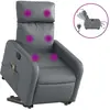 vidaXL Fauteuil inclinable de massage Gris Similicuir