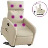 vidaXL Fauteuil inclinable de massage électrique Crème Tissu