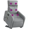 vidaXL Fauteuil de massage inclinable Gris clair Tissu