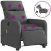 vidaXL Fauteuil inclinable de massage électrique gris foncé tissu