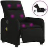 vidaXL Fauteuil de massage inclinable électrique Noir Tissu