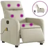 vidaXL Fauteuil de massage inclinable électrique crème similicuir
