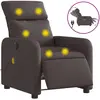 vidaXL Fauteuil inclinable électrique Marron foncé Tissu