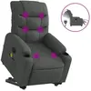 vidaXL Fauteuil inclinable de massage électrique Gris foncé Tissu