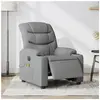 vidaXL Fauteuil de massage inclinable électrique gris clair tissu