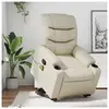 vidaXL Fauteuil inclinable de massage Crème Similicuir