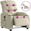 vidaXL Fauteuil de massage inclinable électrique crème similicuir