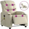 vidaXL Fauteuil inclinable électrique Crème Similicuir