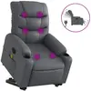 vidaXL Fauteuil inclinable de massage électrique gris similicuir