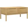 vidaXL Table basse FLORO cire marron 99x55,5x45 cm bois massif de pin