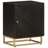 vidaXL Table de chevet noir 40x30x50 cm bois massif manguier et fer