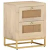 vidaXL Table de chevet 40x30x50 cm bois massif manguier et fer