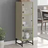 vidaXL Buffet avec portes en verre chêne sonoma 35x37x120 cm
